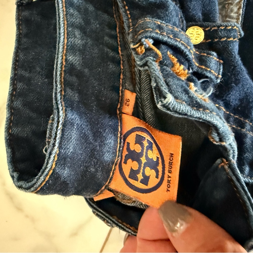 Tory Burch Indigo Denim Jeans size 26 - Picture 3 of 4